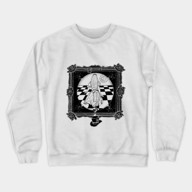 Through looking glass black Crewneck Sweatshirt by Accabella